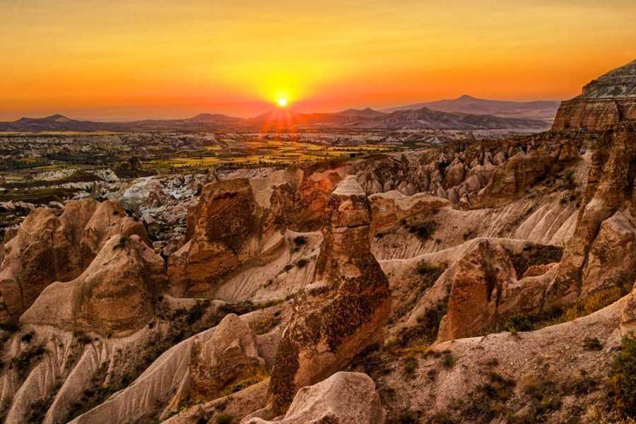 red valley at sunset Cappadocia